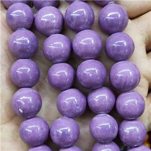 Purple Porcelain Beads Smooth Round Ceramic, approx 14mm, 27pcs per st