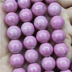 Pink Porcelain Beads Smooth Round, approx 14mm, 27pcs per st