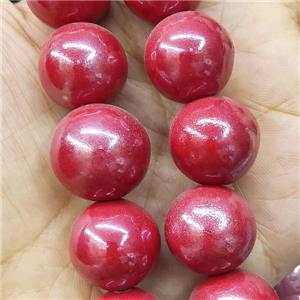 Red Porcelain Beads Smooth Round, approx 20mm, 20pcs per st