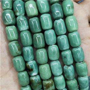 Green Porcelain Tube Beads Ceramic, approx 9-12mm, 32pcs per st