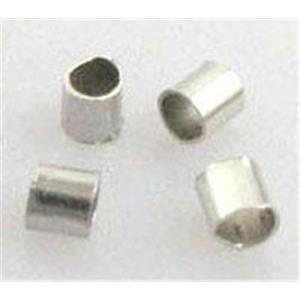 platinum plated jewelry findings crimp tubes, 3mm