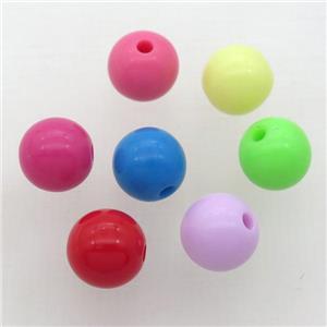 round plastic beads, mix color, approx 16mm dia