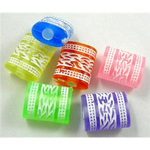 Colorful Plastic Spacer Beads, 10x12mm, approx 950pcs