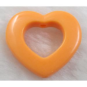 resin beads, heart, orange, 30mm dia,5.5mm thick, approx 460pcs