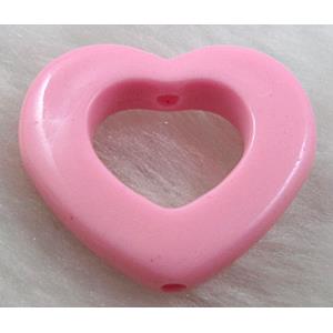 resin beads, heart, pink, 30mm dia,5.5mm thick, approx 460pcs