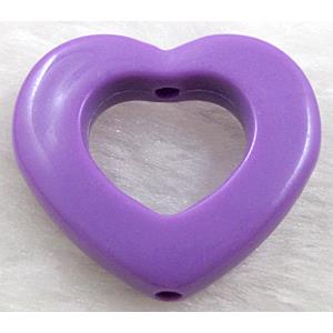 resin beads, heart, purple, 30mm dia,5.5mm thick, approx 460pcs