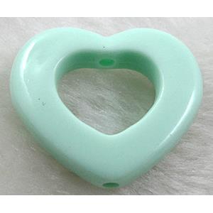 resin beads, heart, green, 30mm dia,5.5mm thick, approx 460pcs