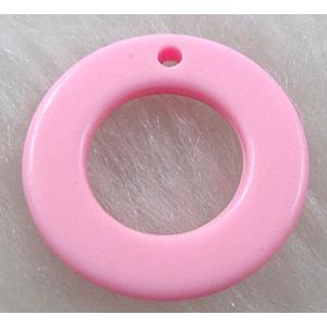 Resin Circle Pendant Pink, 18mm dia, approx 2200pcs