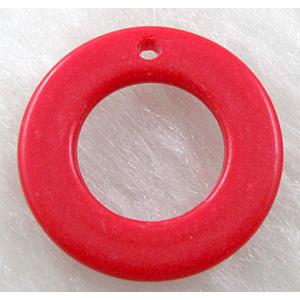 Resin Circle Pendant Red, 18mm dia, approx 2200pcs