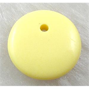 Yellow Resin Coin Pendant, 15mm dia, approx 3400pcs