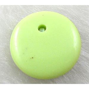Olive Resin Coin Pendant, 15mm dia, approx 3400pcs