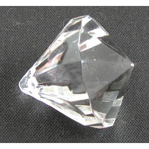 Transparent Acrylic Diamond Bead pendant, 18mm dia, approx 210pcs
