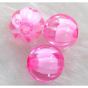 Round Acrylic Bead,Transparent, Pink, 22mm dia