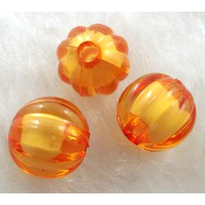 Round Acrylic Bead,Transparent, Orange, 16mm dia