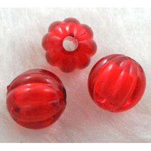 Round Acrylic Bead,Transparent, Red, 10mm dia, approx 2000pcs