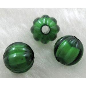 Round Acrylic Bead,Transparent, Green, 10mm dia, approx 2000pcs