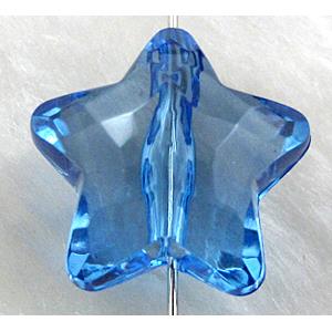 Star Acrylic Bead,Transparent, Blue, 19.5mm dia, approx 440pcs