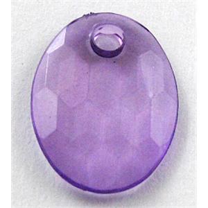 Acrylic Bead,Transparent, Purple, 12x16mm,3mm thick, approx 2600pcs