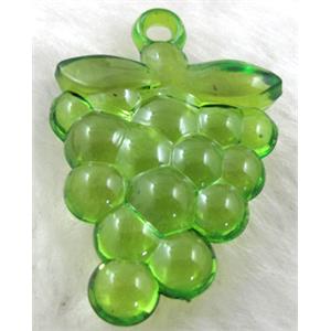 Acrylic pendant, grape, green, 16x38mm,approx 270pcs