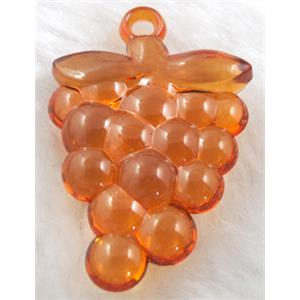 Acrylic pendant, grape, orange, 16x38mm,approx 270pcs