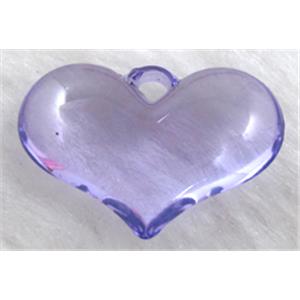 Acrylic pendant, heart, lavender, 28x20mm, approx 400pcs