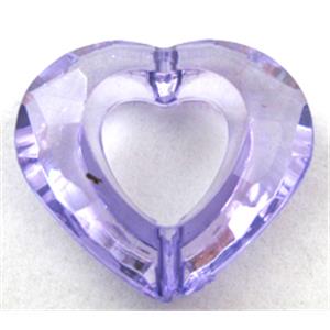 Acrylic bead, heart, transparent, lavender, 28x24mm, approx 523pcs
