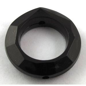 Acrylic bead, ring, black, 30mm dia, approx 390pcs