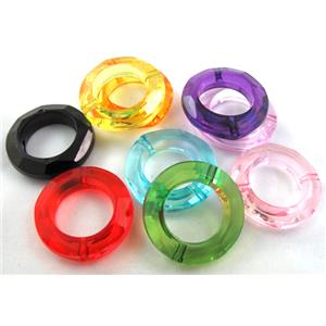 Acrylic bead, ring, transparent, mixed color, 30mm dia, approx 390pcs