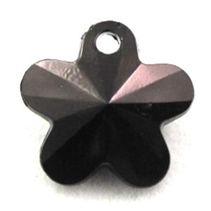 Acrylic pendant, flower, transparent, black, 19mm dia, approx 950pcs