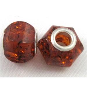 Amber Beads, NR, red, approx 16mm dia, 5mm hole