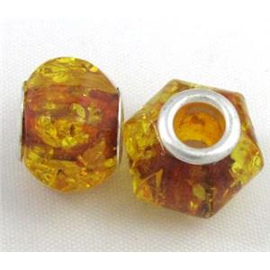 Amber Beads, NR, yellow, approx 16mm dia, 5mm hole