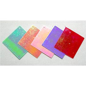 mixed Plastic Flake, square card, 30x30mm, thick:0.3mm