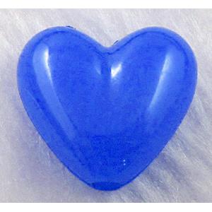 resin, heart, jewelry bead, Blue, 24x20mm, approx 340pcs
