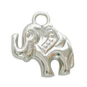 Nickel Free Antique Silver Color Elephant Plastic Pendant Beads, 21x22mm