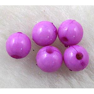 Plastic Beads, round, Purple, 6mm dia, approx 9000pcs