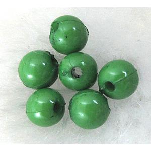 Plastic round Beads, Green, 6mm dia, approx 9000pcs