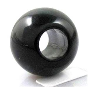 round plastic bead, black, 18mm dia, 8mm hole