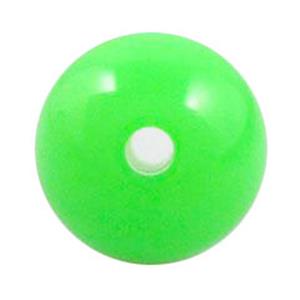round plastic bead, green, jelly, 18mm dia