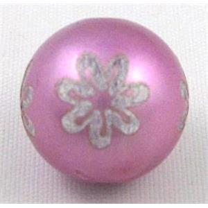 round resin bead, hotpink, 16mm dia, approx 200pcs