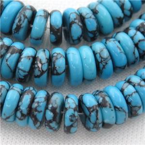 blue Assembled Turquoise heishi beads, approx 3x12mm