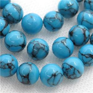 blue Assembled Turquoise round beads, approx 8mm dia
