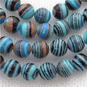 Synthetic Malachite beads, round, multicolor, approx 10mm dia
