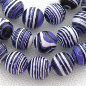 Synthetic Malachite beads, round, purple, approx 14mm dia