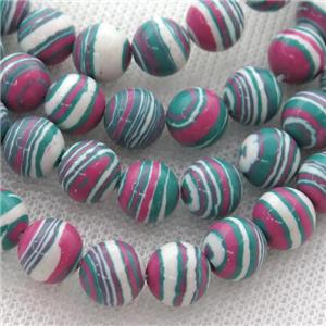 Synthetic Malachite beads, round, multicolor, approx 14mm dia