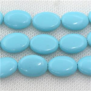 blue Synthetic Turquoiuse beads, oval, approx 10x14mm