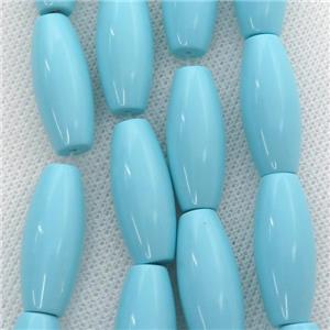 blue Synthetic Turquoiuse beads, rice, approx 10x25mm