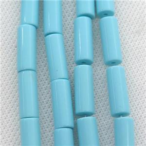 blue Synthetic Turquoiuse beads, tube, approx 6x16mm