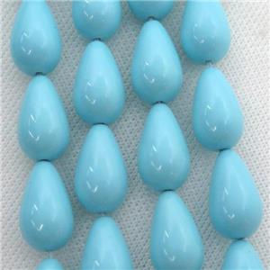 blue Synthetic Turquoiuse beads, 3d-teardrop, approx 12x16mm