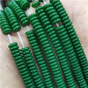 green resin disc beads, approx 2x6mm