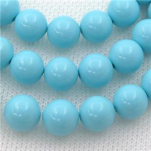 Synthetic Turquoise Beads, blue, round, approx 6mm dia